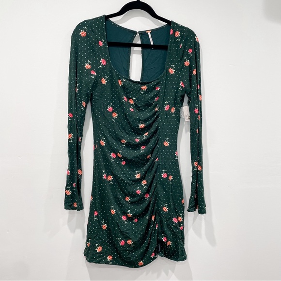 NWT Free People Green Celia Mini Dress - Picture 3 of 14